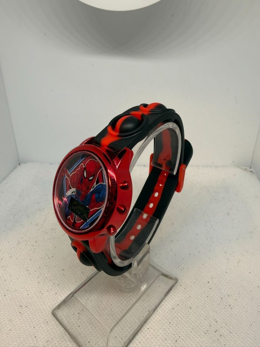 Accutime Marvel Spider-Man Kids Digital LCD Watch Red Black Popper Strap - Picture 3 of 12